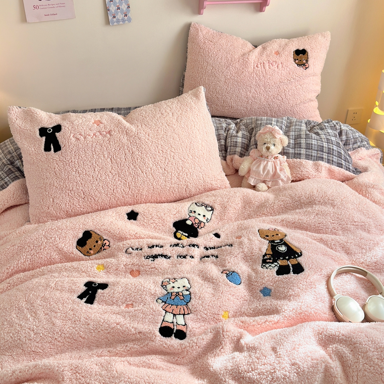 91家纺网 家纺一手货源 找家纺 （总）乐童家纺 2025新款高克重羊羔毛毛巾绣四件套