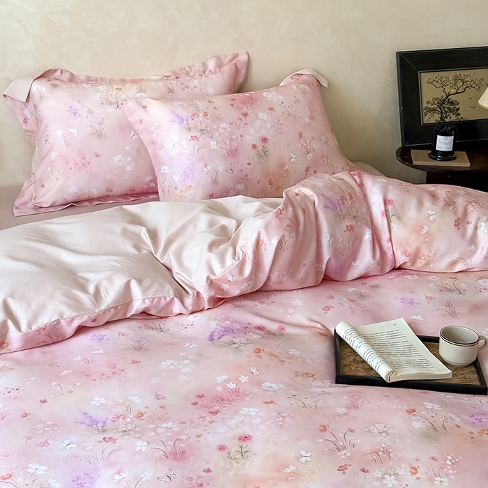 91家纺网 家纺一手货源 找家纺 Mr.pig猪先生水洗棉 2025新款保暖舒适羊毛印花工艺四件套 椿山