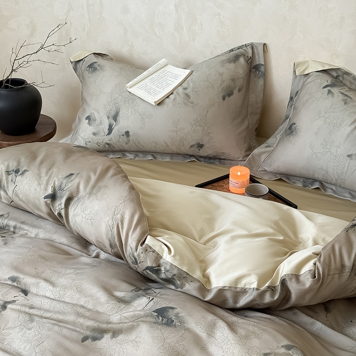 91家纺网 家纺一手货源 找家纺 Mr.pig猪先生水洗棉 2025新款保暖舒适羊毛印花工艺四件套 清欢-绿