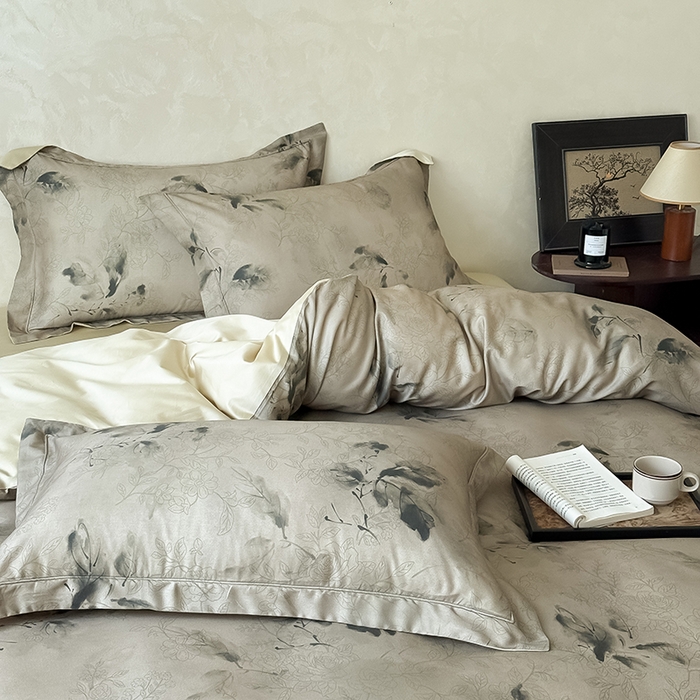 91家纺网 家纺一手货源 找家纺 Mr.pig猪先生水洗棉 2025新款保暖舒适羊毛印花工艺四件套 清欢-绿