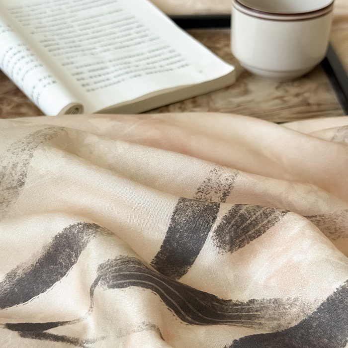 91家纺网 家纺一手货源 找家纺 Mr.pig猪先生水洗棉 2025新款保暖舒适羊毛印花工艺四件套 棕-竹叶