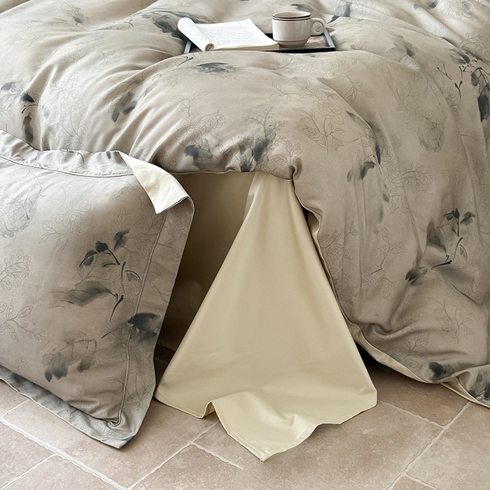 91家纺网 家纺一手货源 找家纺 Mr.pig猪先生水洗棉 2025新款保暖舒适羊毛印花工艺四件套 清欢-绿