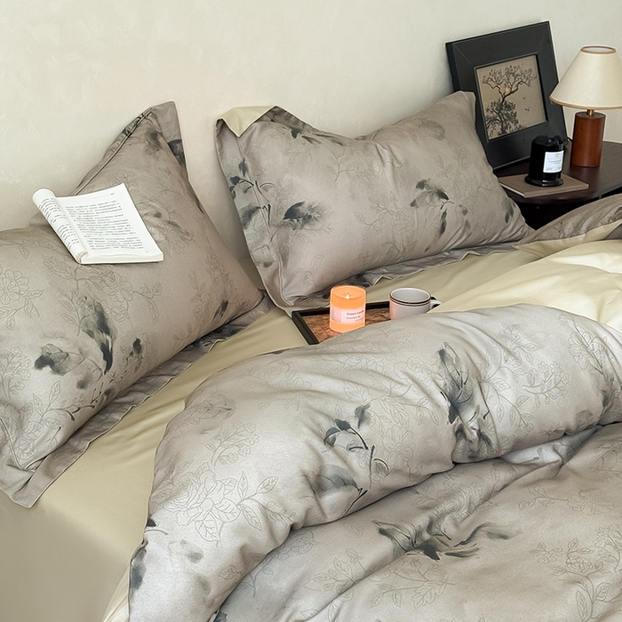 91家纺网 家纺一手货源 找家纺 Mr.pig猪先生水洗棉 2025新款保暖舒适羊毛印花工艺四件套 清欢-绿