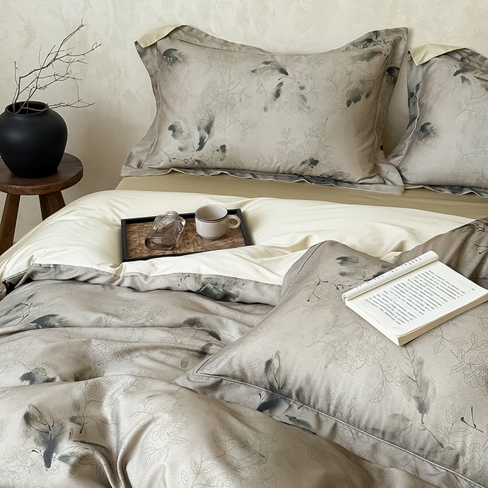 91家纺网 家纺一手货源 找家纺 Mr.pig猪先生水洗棉 2025新款保暖舒适羊毛印花工艺四件套 清欢-绿