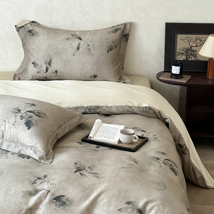 91家纺网 家纺一手货源 找家纺 Mr.pig猪先生水洗棉 2025新款保暖舒适羊毛印花工艺四件套 清欢-绿