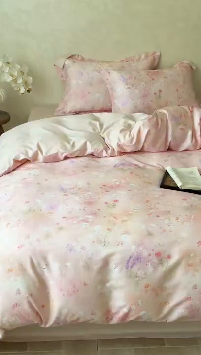 91家纺网 家纺一手货源 找家纺 Mr.pig猪先生水洗棉 2025新款保暖舒适羊毛印花工艺四件套 椿山