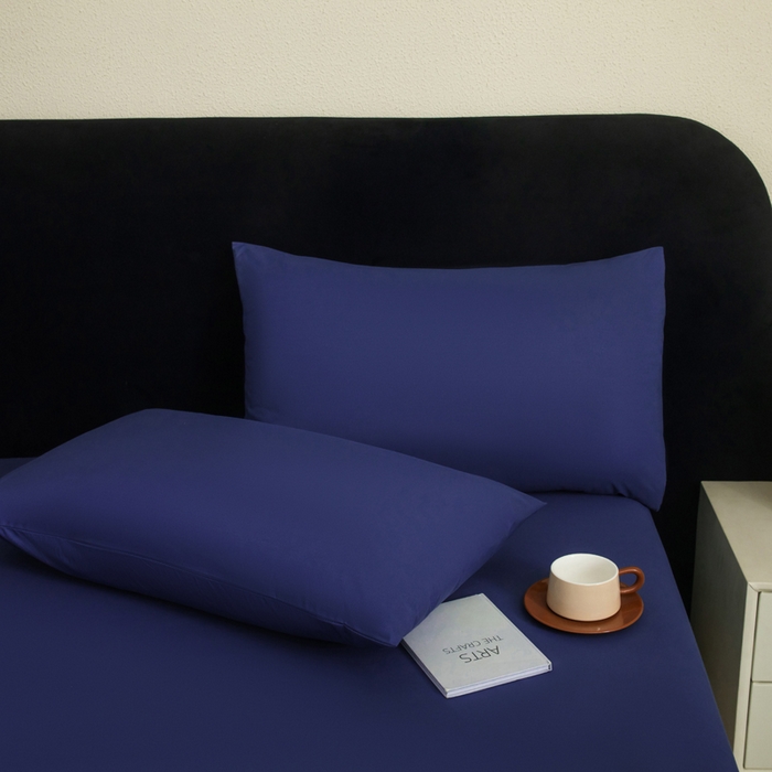 91家纺网 家纺一手货源 找家纺 三悦四季 2026新款纯色亲肤磨毛防水床笠跨境直播爆款床笠三件套外贸可定制任意尺寸 藏蓝