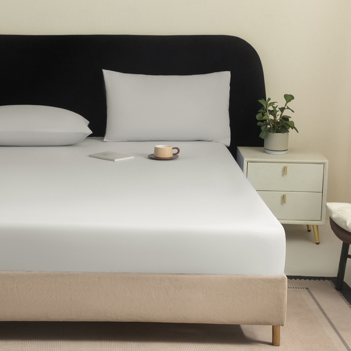 91家纺网 家纺一手货源 找家纺 三悦四季 2026新款纯色亲肤磨毛防水床笠跨境直播爆款床笠三件套外贸可定制任意尺寸 浅灰