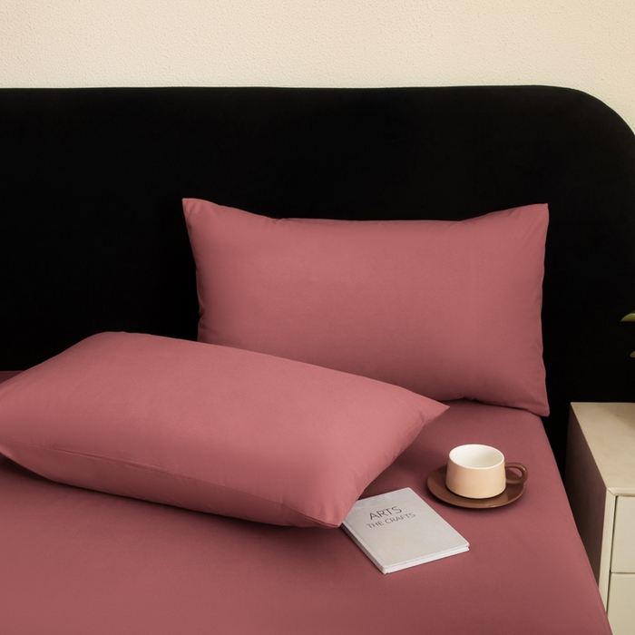 91家纺网 家纺一手货源 找家纺 三悦四季 2026新款纯色亲肤磨毛防水床笠跨境直播爆款床笠三件套外贸可定制任意尺寸 豆沙