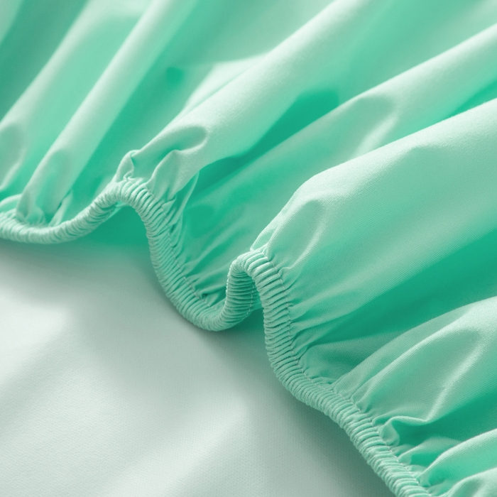 91家纺网 家纺一手货源 找家纺 三悦四季 2026新款纯色亲肤磨毛防水床笠跨境直播爆款床笠三件套外贸可定制任意尺寸 水绿