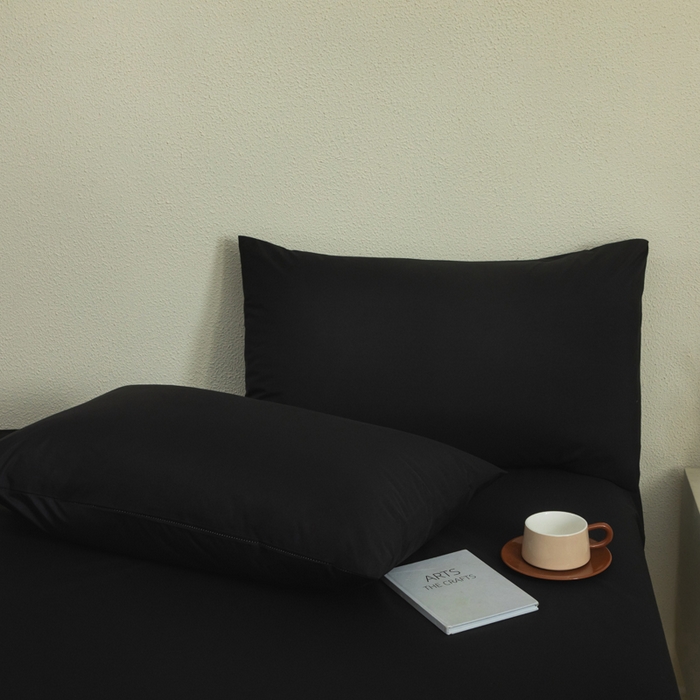 91家纺网 家纺一手货源 找家纺 三悦四季 2026新款纯色亲肤磨毛防水床笠跨境直播爆款床笠三件套外贸可定制任意尺寸 黑色