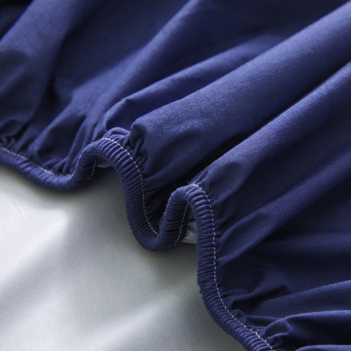 91家纺网 家纺一手货源 找家纺 三悦四季 2026新款纯色亲肤磨毛防水床笠跨境直播爆款床笠三件套外贸可定制任意尺寸 藏蓝