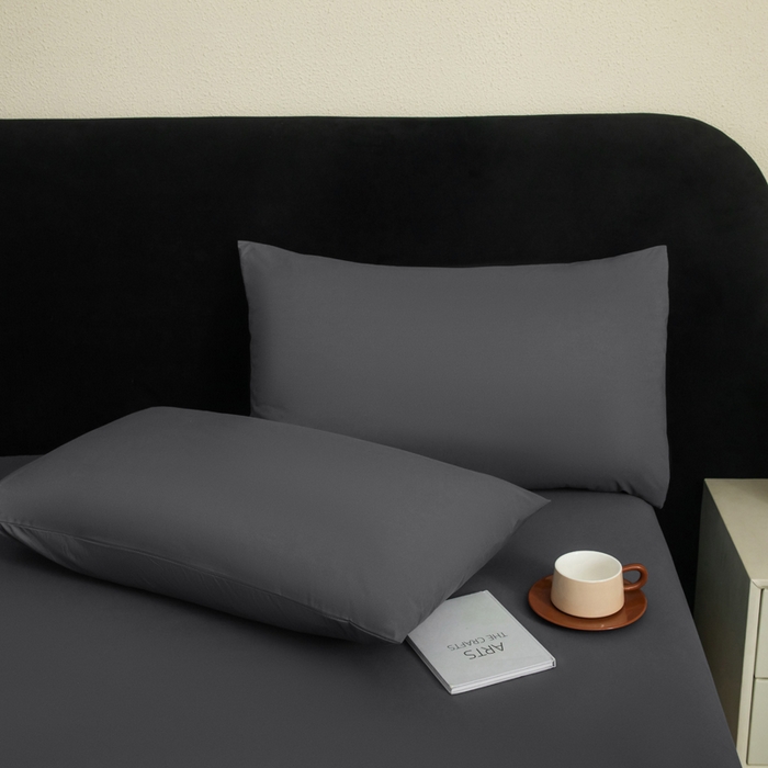 91家纺网 家纺一手货源 找家纺 三悦四季 2026新款纯色亲肤磨毛防水床笠跨境直播爆款床笠三件套外贸可定制任意尺寸 深灰