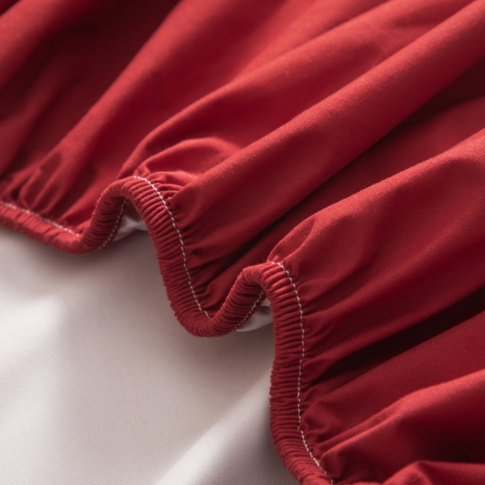 91家纺网 家纺一手货源 找家纺 三悦四季 2026新款纯色亲肤磨毛防水床笠跨境直播爆款床笠三件套外贸可定制任意尺寸 酒红