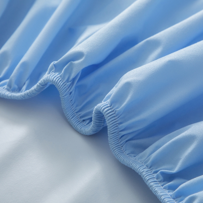 91家纺网 家纺一手货源 找家纺 三悦四季 2026新款纯色亲肤磨毛防水床笠跨境直播爆款床笠三件套外贸可定制任意尺寸 天蓝