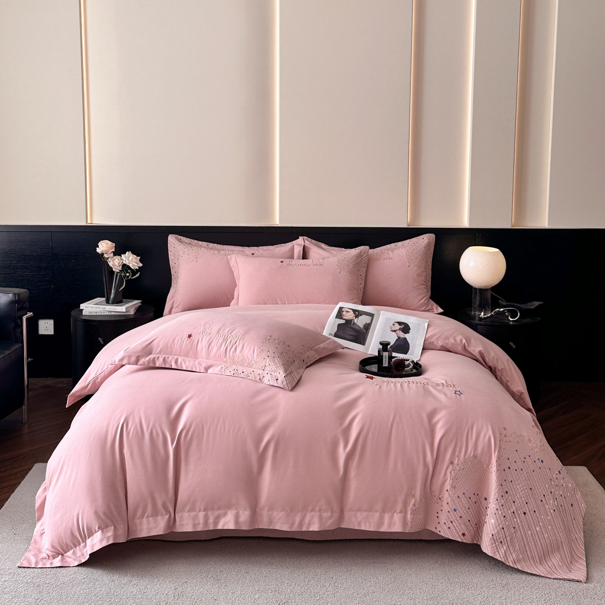 91家纺网 家纺一手货源 找家纺 （总）苏源家居 2026新款轻奢风刺绣亲肤棉磨毛四件套