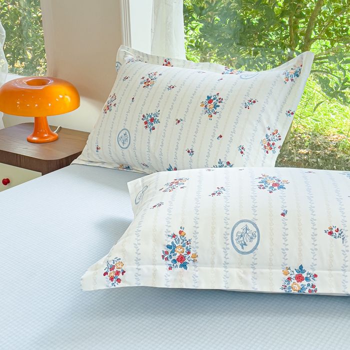 91家纺网 家纺一手货源 找家纺 （总）金鑫汇家纺 2026春夏新款全棉纯棉印花单枕套 枕套单件