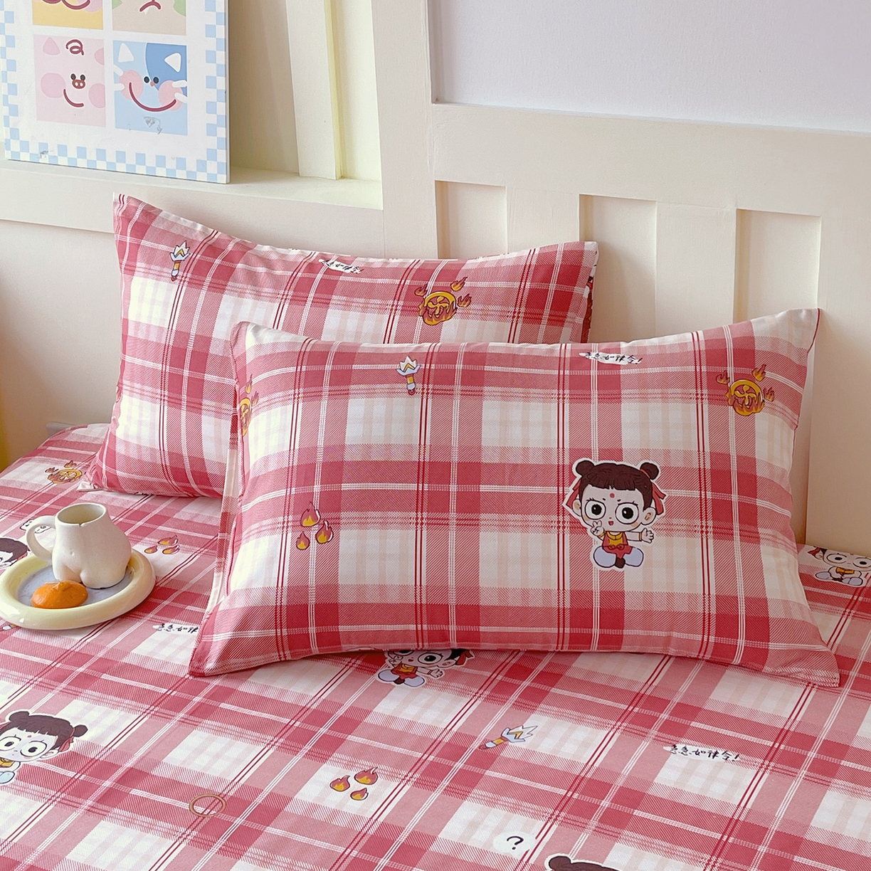 91家纺网 家纺一手货源 找家纺 （总）金鑫汇家纺 2026春夏新款全棉纯棉印花单枕套 枕套单件