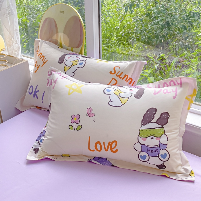 91家纺网 家纺一手货源 找家纺 （总）金鑫汇家纺 2026春夏新款全棉纯棉印花单枕套 枕套单件