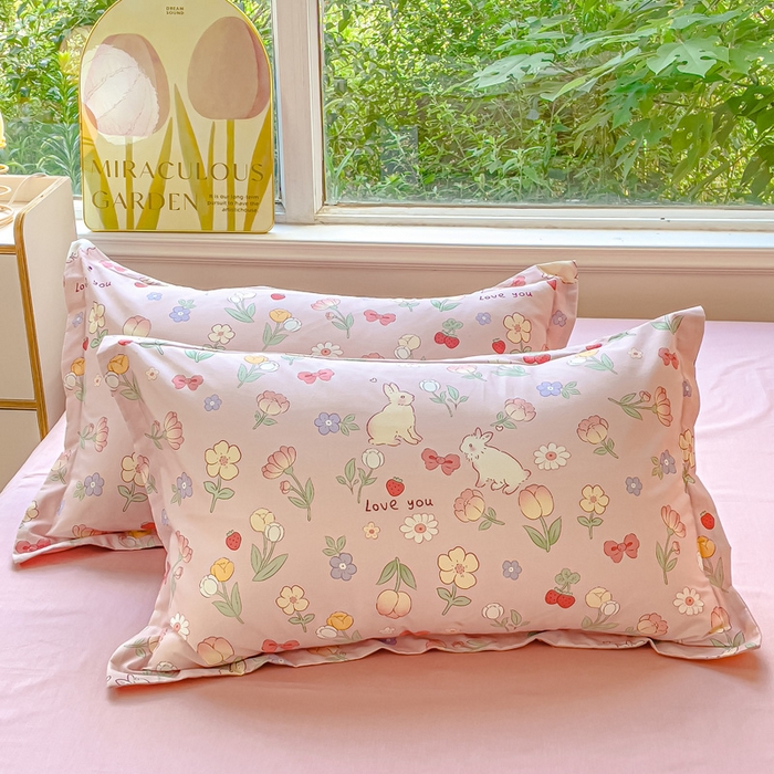 91家纺网 家纺一手货源 找家纺 （总）金鑫汇家纺 2026春夏新款全棉纯棉印花单枕套 枕套单件