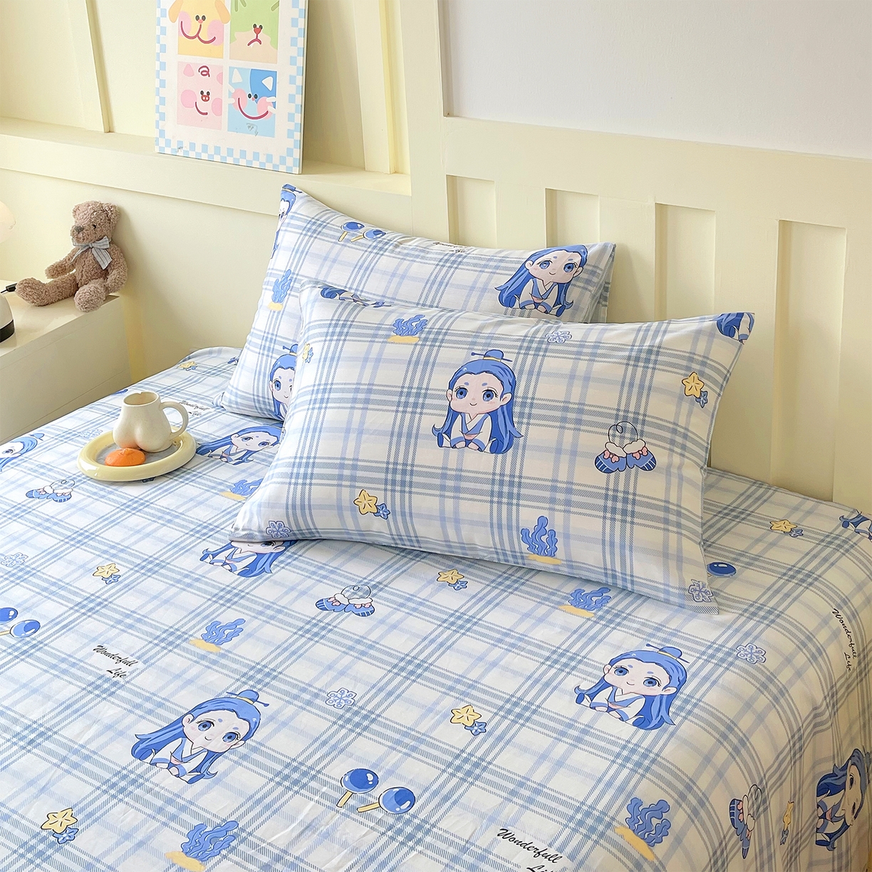 91家纺网 家纺一手货源 找家纺 金鑫汇家纺 2026春夏新款全棉纯棉印花单枕套 枕套单件 谦逊敖丙