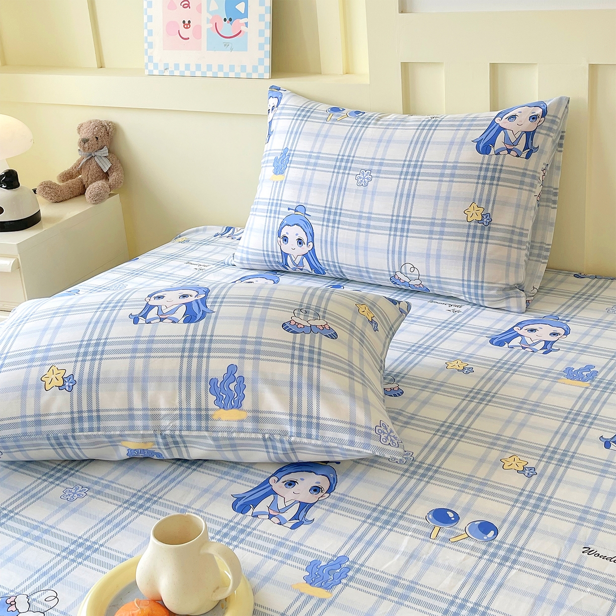 91家纺网 家纺一手货源 找家纺 金鑫汇家纺 2026春夏新款全棉纯棉印花单枕套 枕套单件 谦逊敖丙