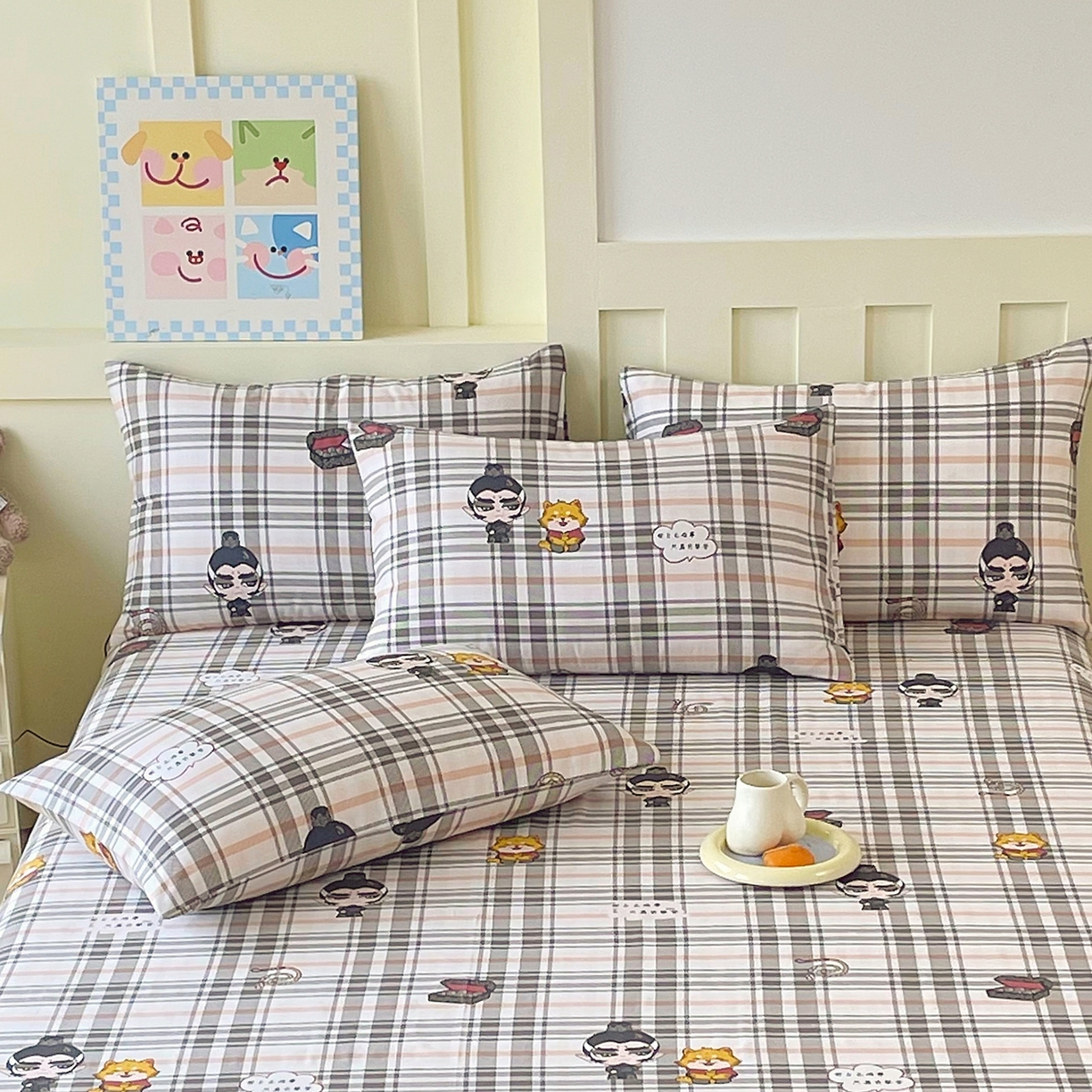 91家纺网 家纺一手货源 找家纺 金鑫汇家纺 2026春夏新款全棉纯棉印花单枕套 枕套单件 无畏申公豹·咖