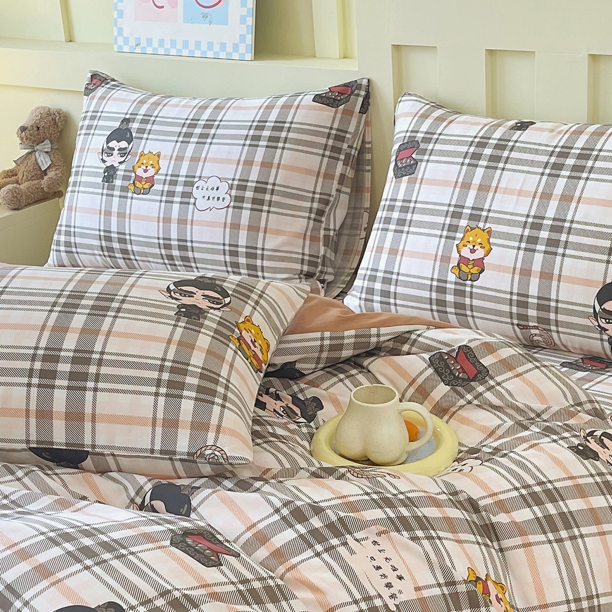 91家纺网 家纺一手货源 找家纺 金鑫汇家纺 2026春夏新款全棉纯棉印花单枕套 枕套单件 无畏申公豹·咖