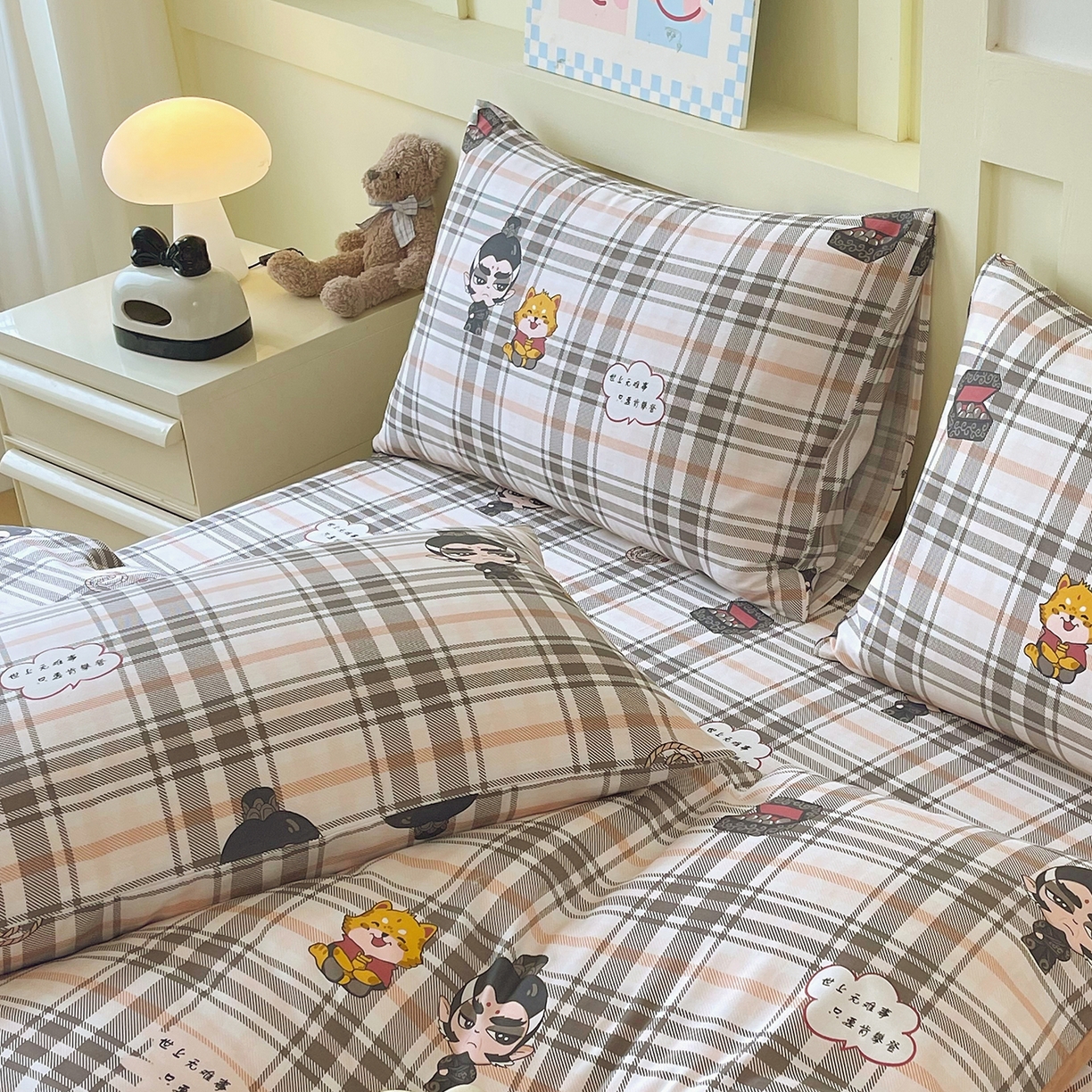 91家纺网 家纺一手货源 找家纺 金鑫汇家纺 2026春夏新款全棉纯棉印花单枕套 枕套单件 无畏申公豹·咖