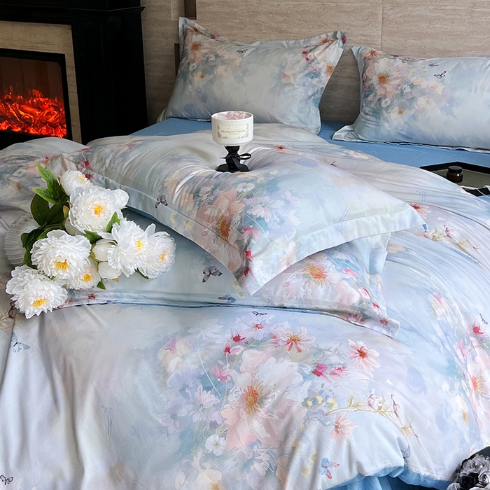 91家纺网 家纺一手货源 找家纺 金鑫汇家纺 2026春夏新款全棉纯棉印花单枕套 枕套单件 雾里寻花