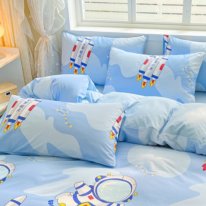 91家纺网 家纺一手货源 找家纺 金鑫汇家纺 2026春夏新款全棉纯棉印花单枕套 枕套单件 星际穿越