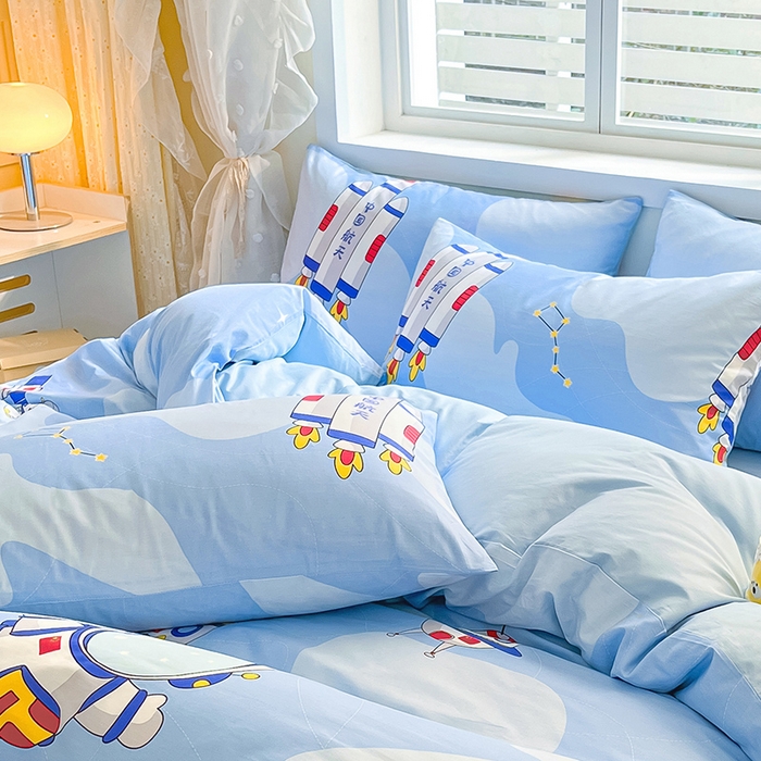 91家纺网 家纺一手货源 找家纺 金鑫汇家纺 2026春夏新款全棉纯棉印花单枕套 枕套单件 星际穿越