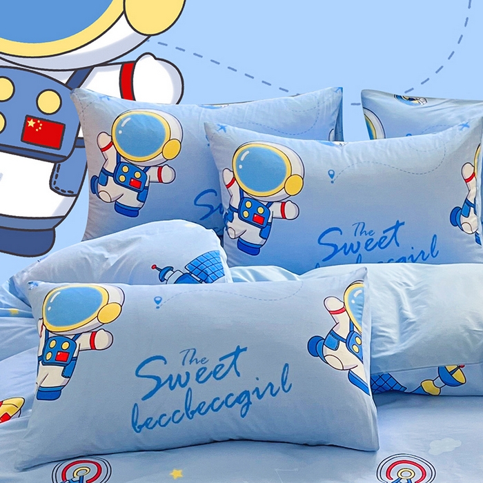91家纺网 家纺一手货源 找家纺 金鑫汇家纺 2026春夏新款全棉纯棉印花单枕套 枕套单件 宇宙奥秘