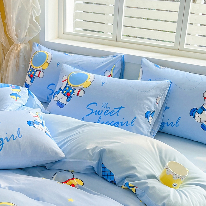 91家纺网 家纺一手货源 找家纺 金鑫汇家纺 2026春夏新款全棉纯棉印花单枕套 枕套单件 宇宙奥秘