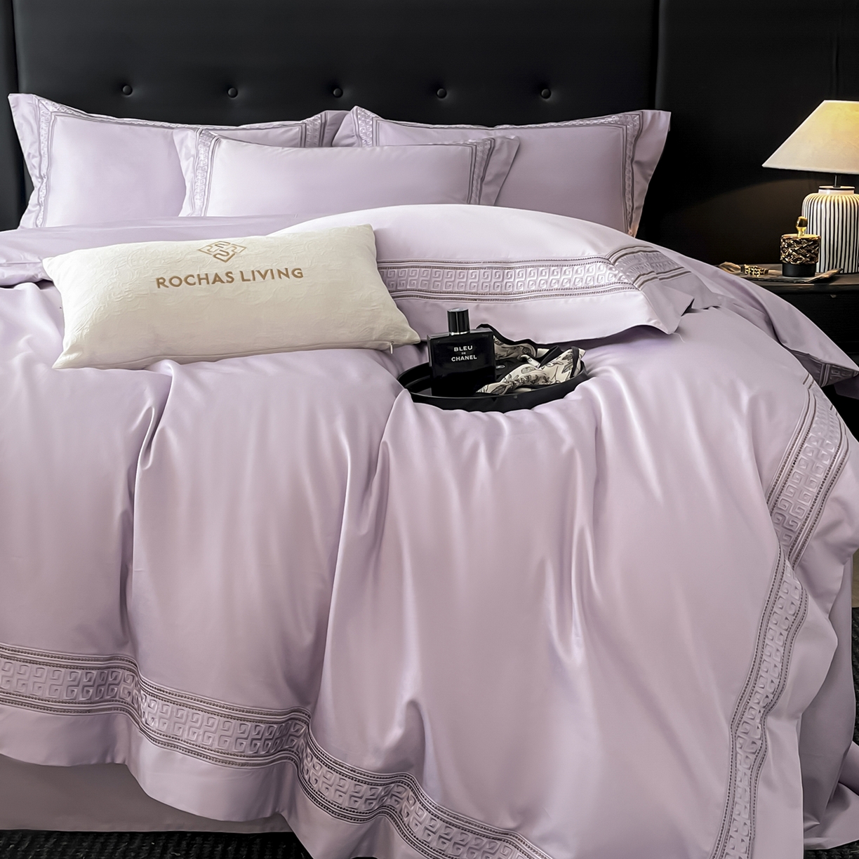 91家纺网 家纺一手货源 找家纺 置顶家纺 2025新款简希亲肤重工刺绣系列四件套 简希-香芋紫