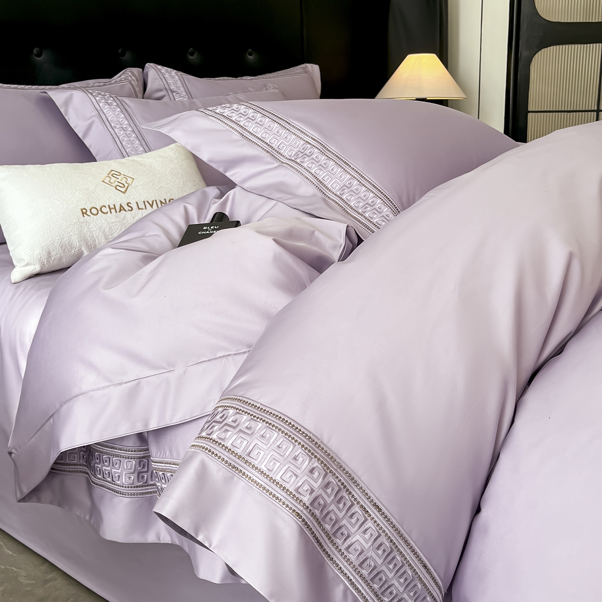 91家纺网 家纺一手货源 找家纺 置顶家纺 2025新款简希亲肤重工刺绣系列四件套 简希-香芋紫