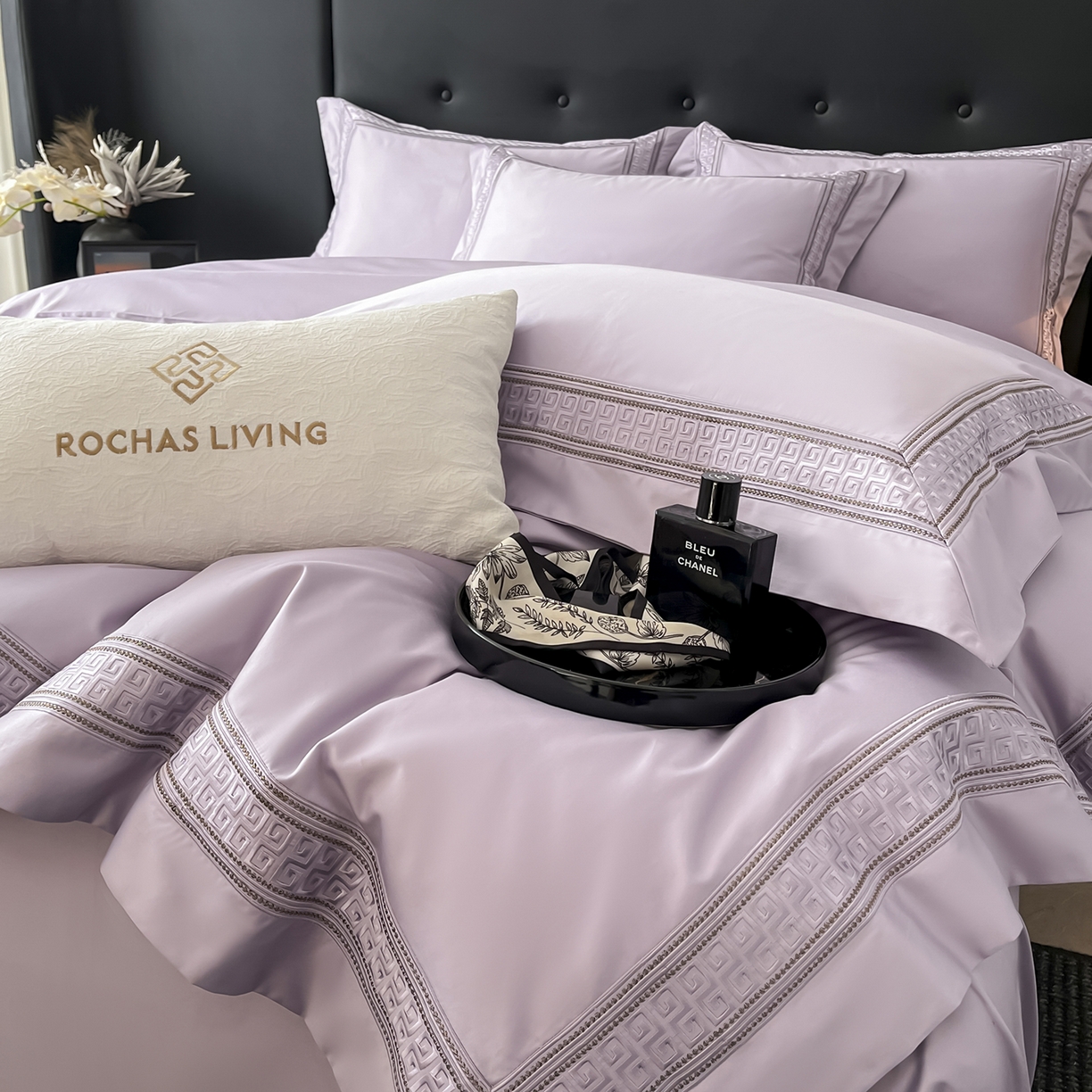 91家纺网 家纺一手货源 找家纺 置顶家纺 2025新款简希亲肤重工刺绣系列四件套 简希-香芋紫