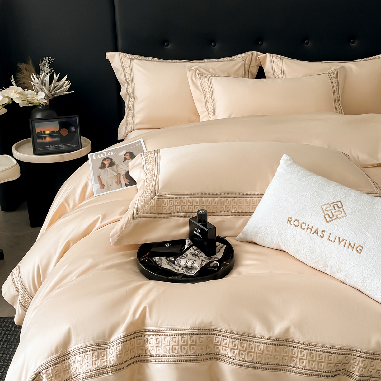 91家纺网 家纺一手货源 找家纺 置顶家纺 2025新款简希亲肤重工刺绣系列四件套 简希-浅香槟