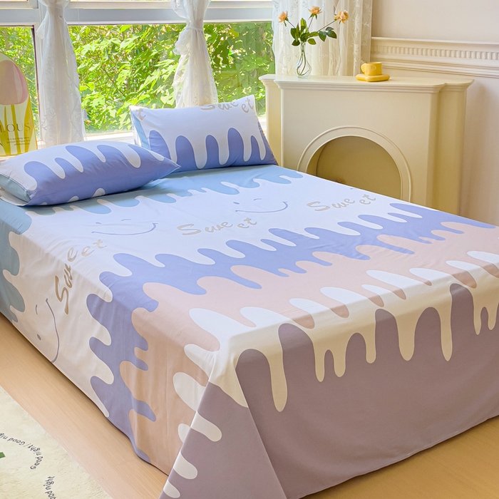 91家纺网 家纺一手货源 找家纺 金鑫汇家纺 2026新款13070全棉单品套件系列-成人床A版单床单 奶油粉