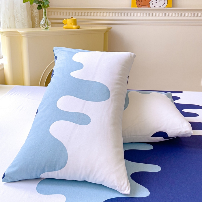 91家纺网 家纺一手货源 找家纺 金鑫汇家纺 2026新款13070全棉单品套件系列-成人床A版单床单 奶油蓝