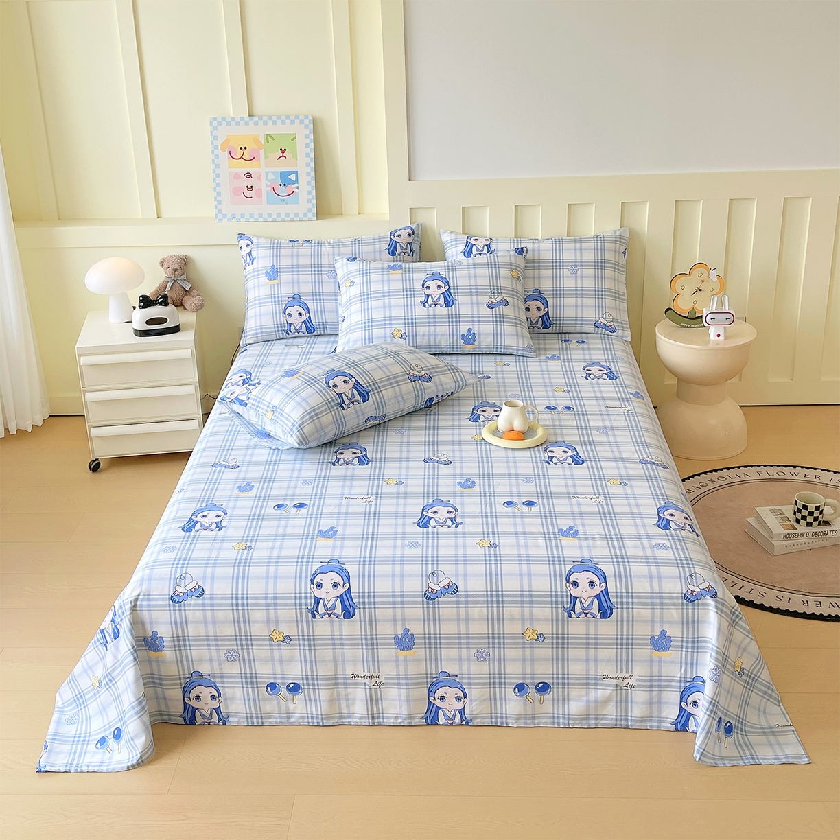 91家纺网 家纺一手货源 找家纺 金鑫汇家纺 2026新款13070全棉单品套件系列-成人床A版单床单 谦逊敖丙