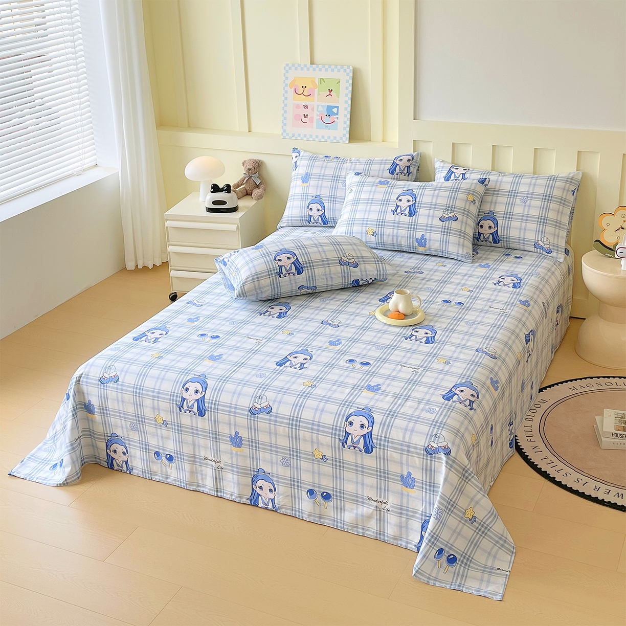 91家纺网 家纺一手货源 找家纺 金鑫汇家纺 2026新款13070全棉单品套件系列-成人床A版单床单 谦逊敖丙