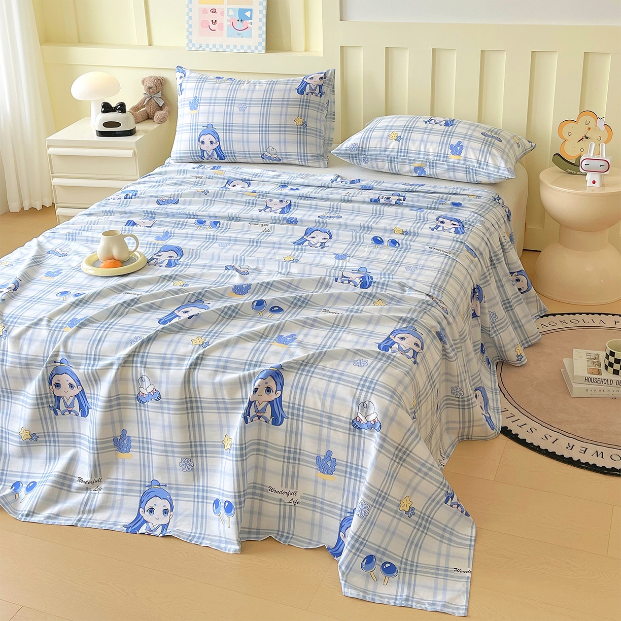 91家纺网 家纺一手货源 找家纺 金鑫汇家纺 2026新款13070全棉单品套件系列-成人床A版单床单 谦逊敖丙