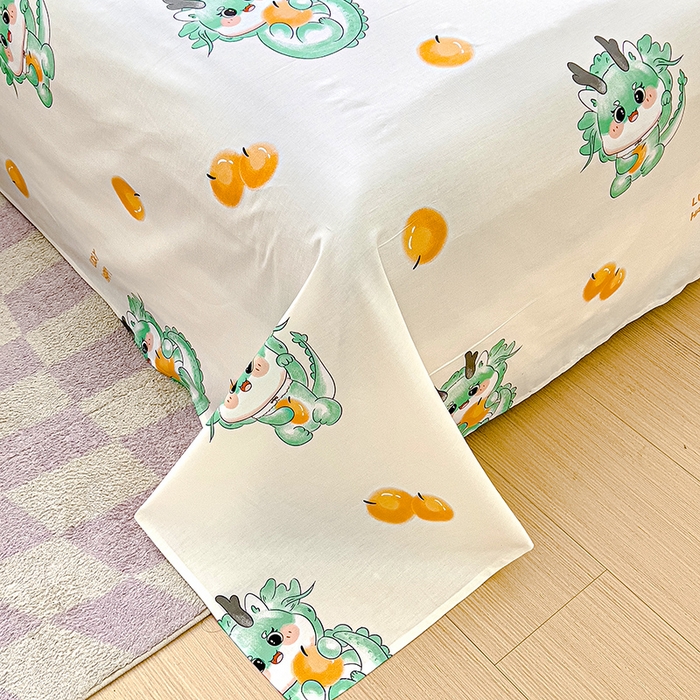 91家纺网 家纺一手货源 找家纺 金鑫汇家纺 2026新款13070全棉单品套件系列-成人床A版单床单 小青龙