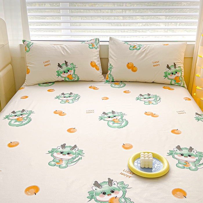 91家纺网 家纺一手货源 找家纺 金鑫汇家纺 2026新款13070全棉单品套件系列-成人床A版单床单 小青龙