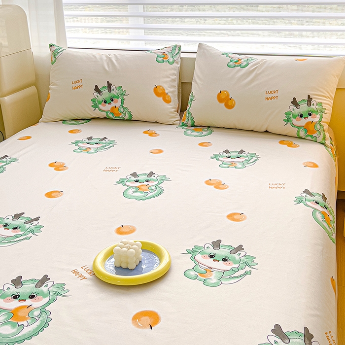 91家纺网 家纺一手货源 找家纺 金鑫汇家纺 2026新款13070全棉单品套件系列-成人床A版单床单 小青龙