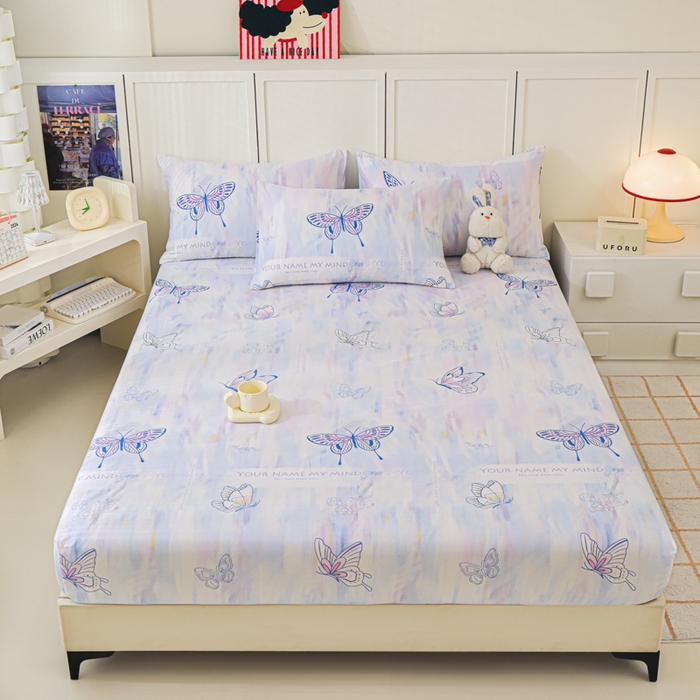 金鑫汇家纺 2026新款13070全棉单品套件系列-成人床：A版单床笠 梦蝶