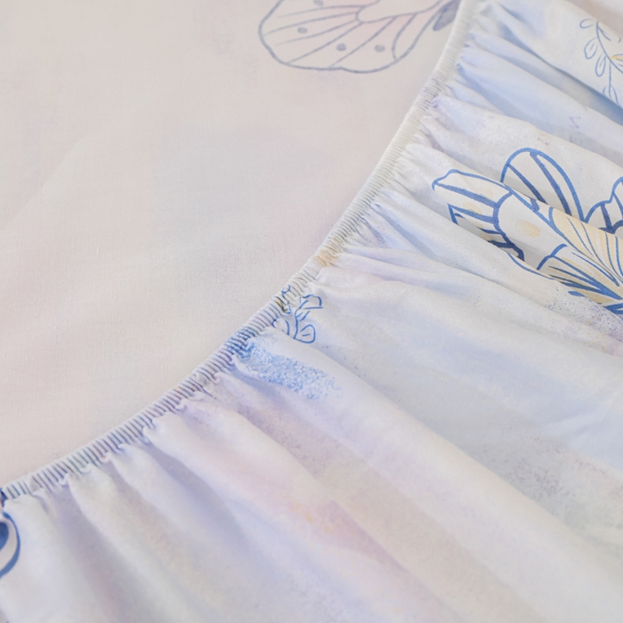 91家纺网 家纺一手货源 找家纺 金鑫汇家纺 2026新款13070全棉单品套件系列-成人床：A版单床笠 梦蝶