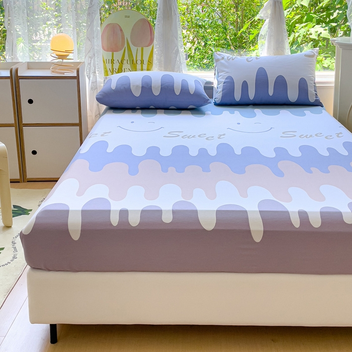 91家纺网 家纺一手货源 找家纺 金鑫汇家纺 2026新款13070全棉单品套件系列-成人床：A版单床笠 奶油粉