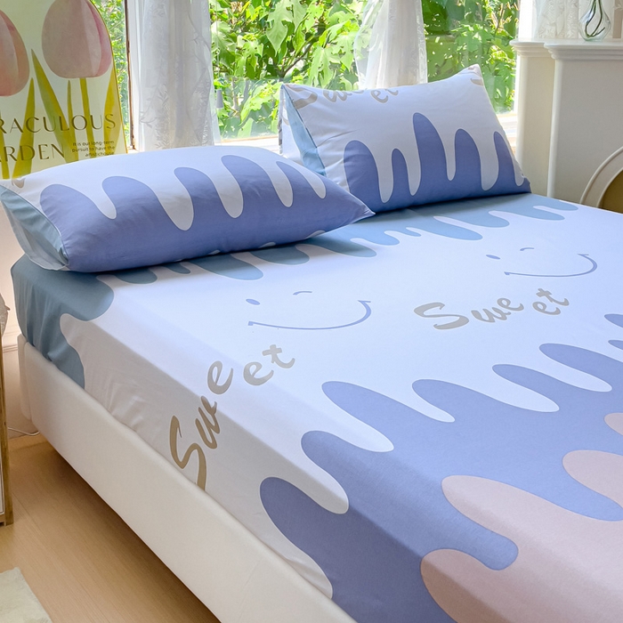 91家纺网 家纺一手货源 找家纺 金鑫汇家纺 2026新款13070全棉单品套件系列-成人床：A版单床笠 奶油粉